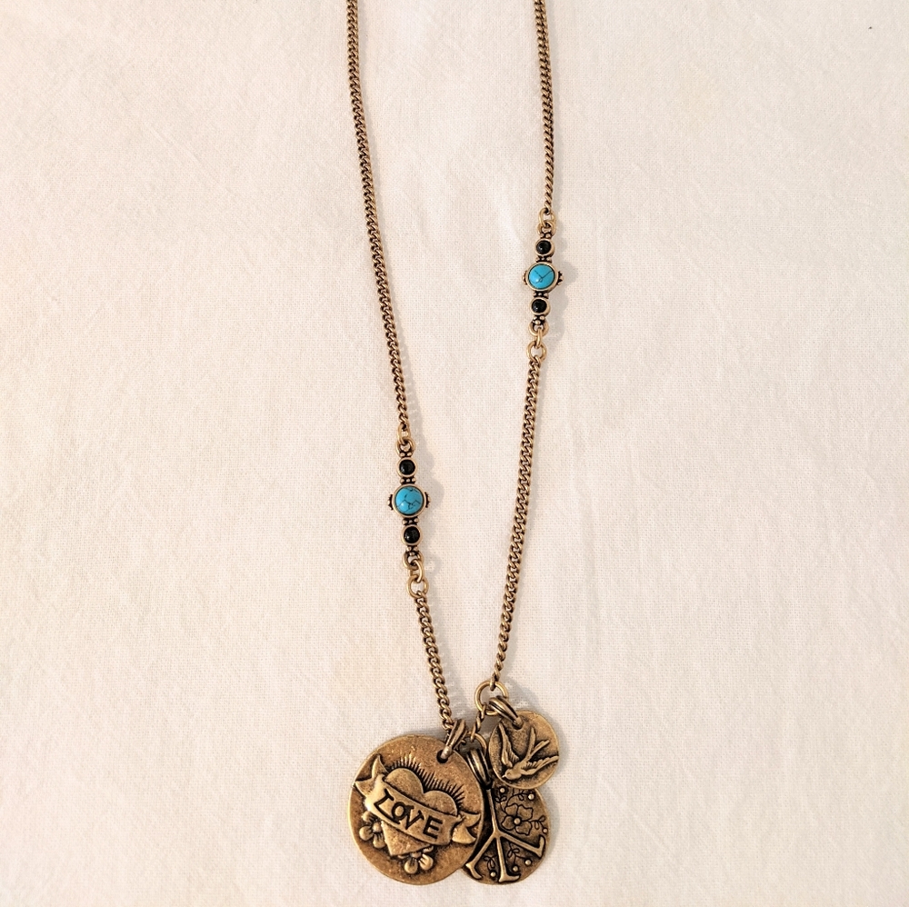 Lucky Brand - Boho Peace & Love Necklace